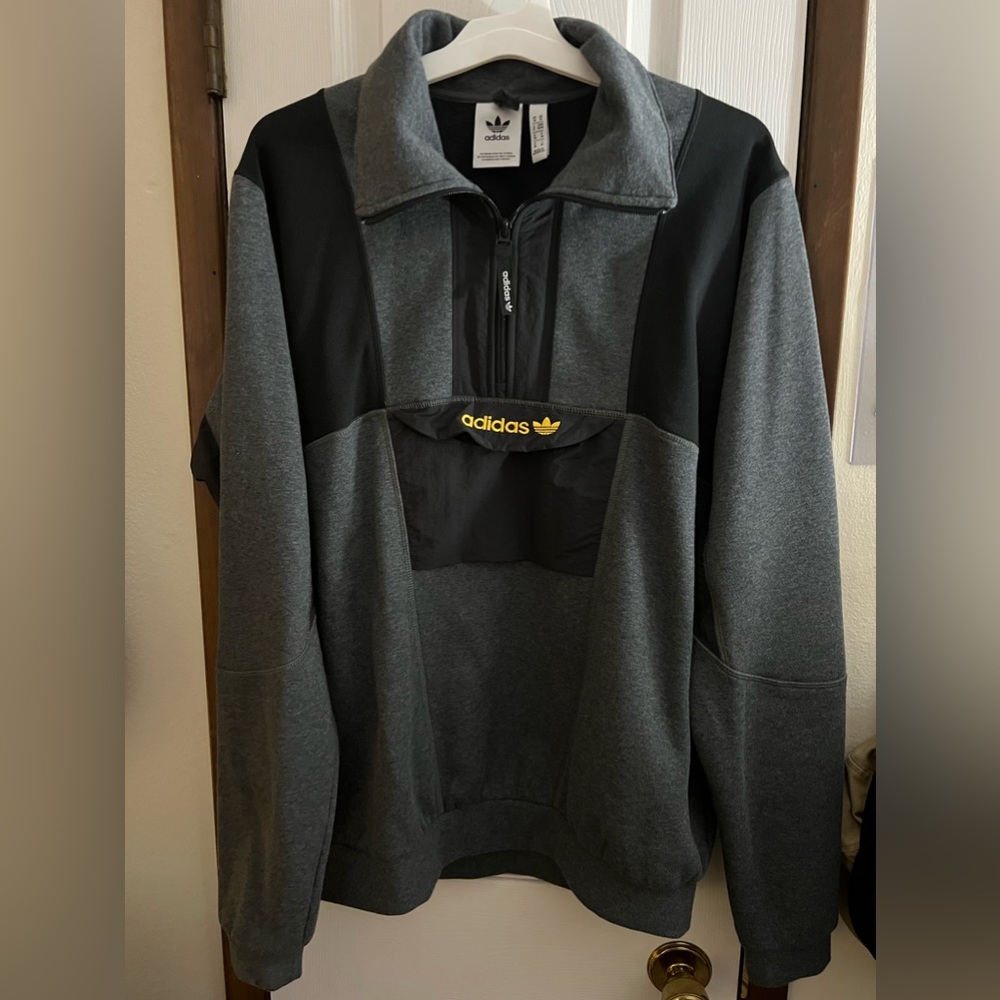 Mens Adidas Half Zip Adventure Field Fleece Sweatshirt - Size M